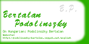 bertalan podolinszky business card